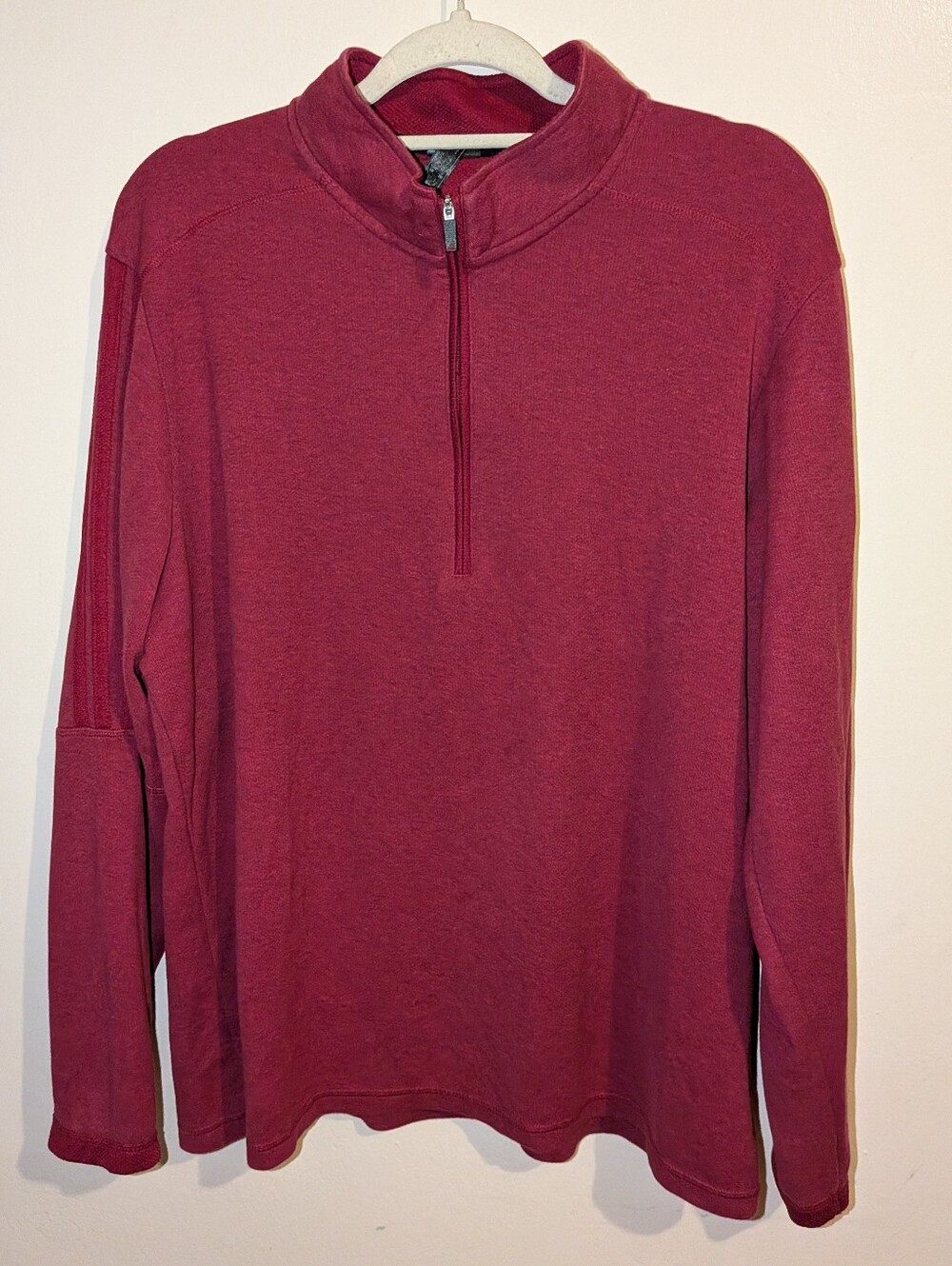 adidas Men's Half-Zip Sweater Jacket - Maroon Size L